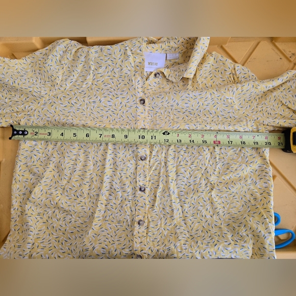 Maeve By Anthropologie Yellow Button-Down Shirt- Size 8 - Picture 6 of 7